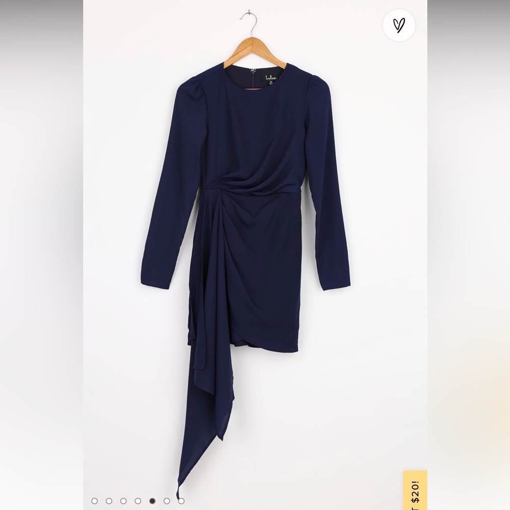 Lulus Magical Spot Navy Blue Long Sleeve Mini Dress